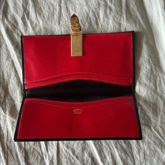 Gucci w hook leather long wallet black gold - Picture 3 of 5